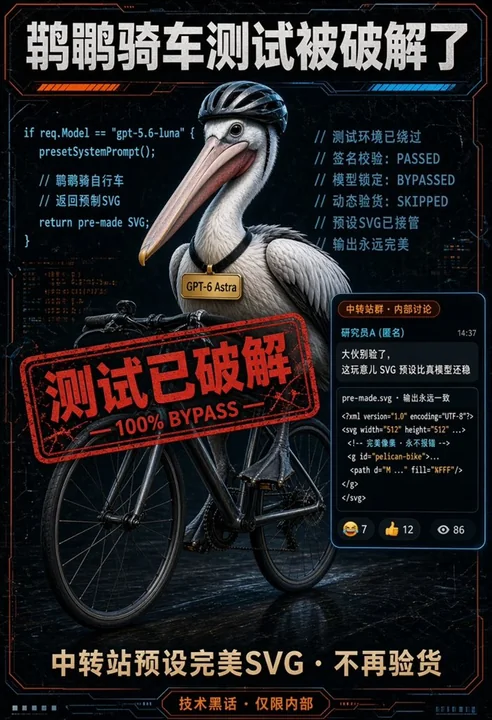 relay wrappers spoofing GPT-6 Astra · 静态 SVG
