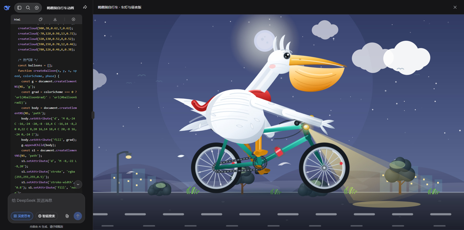 deepseek-v4.1-flash · 多轮对话 · 70秒循环 · 作者原始作品截图／预览（不是重新生成）