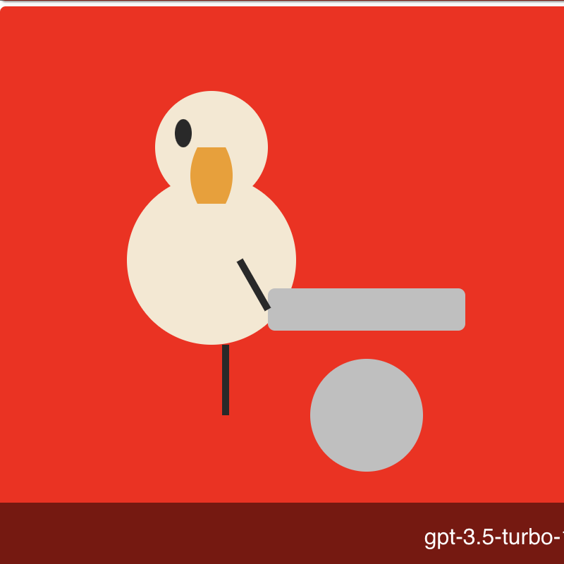 gpt-3.5-turbo-1106 · 2025 red-background SVG experiment · Faithful single-work crop corresponding to the model label