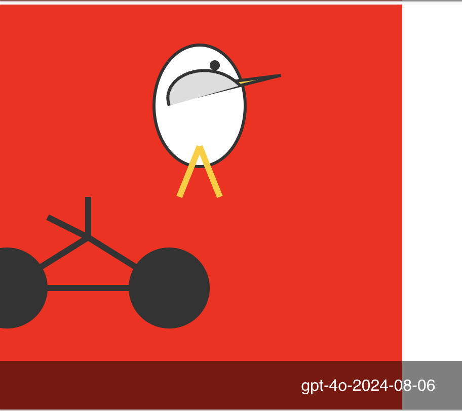 gpt-4o-2024-08-06 · 2025 年红底 SVG 实验 · 原作者公开单模型预览