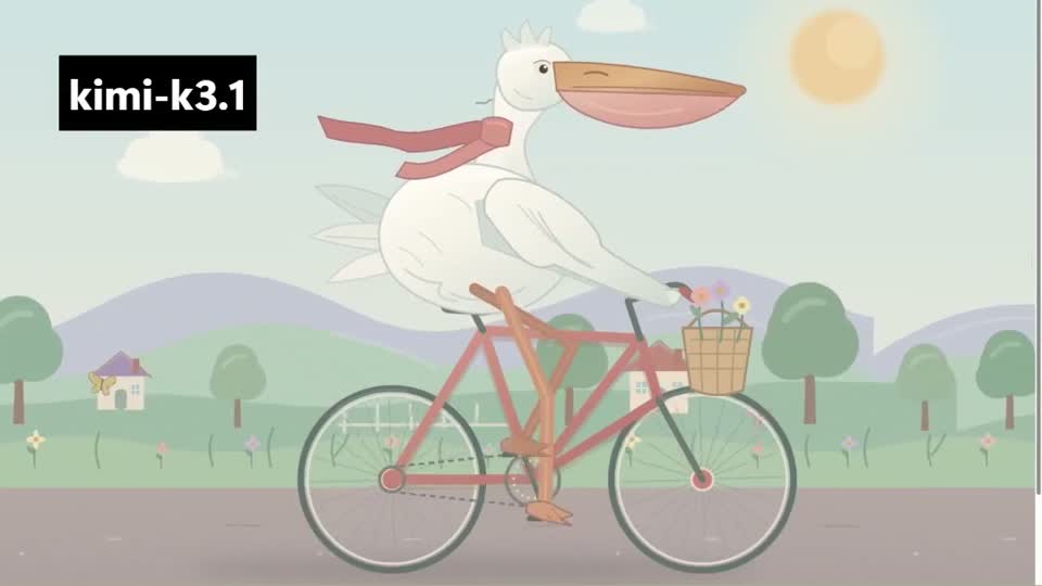 Kibitz · Pastel cycling pelican · Archived still preview