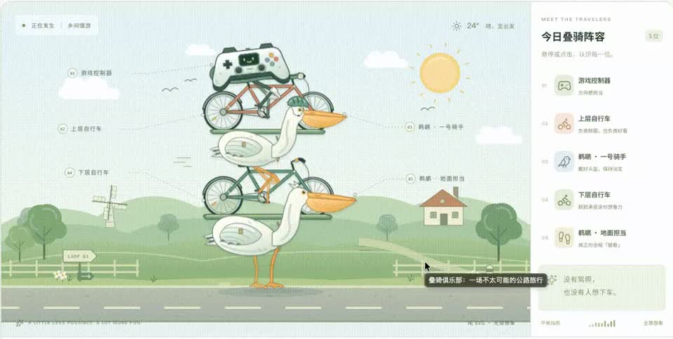 Recursive controller and two pelicans · Archived still preview
