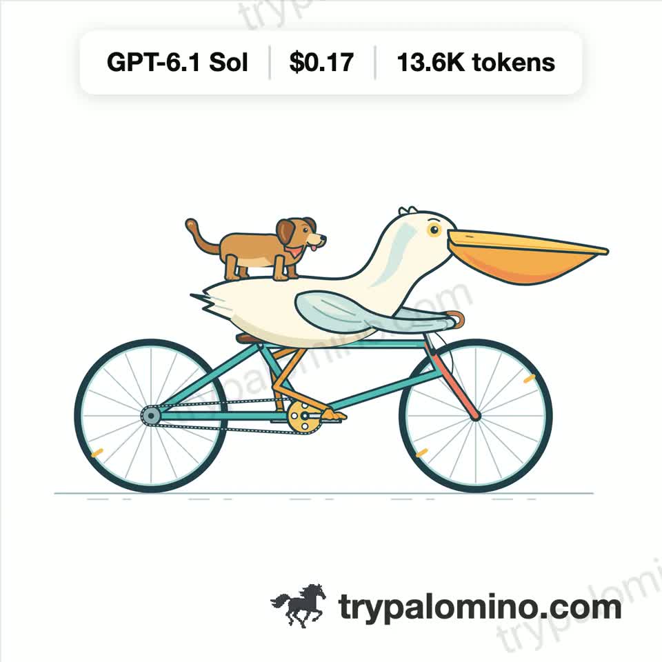 Pelican cycling with a dog passenger · Archived still preview