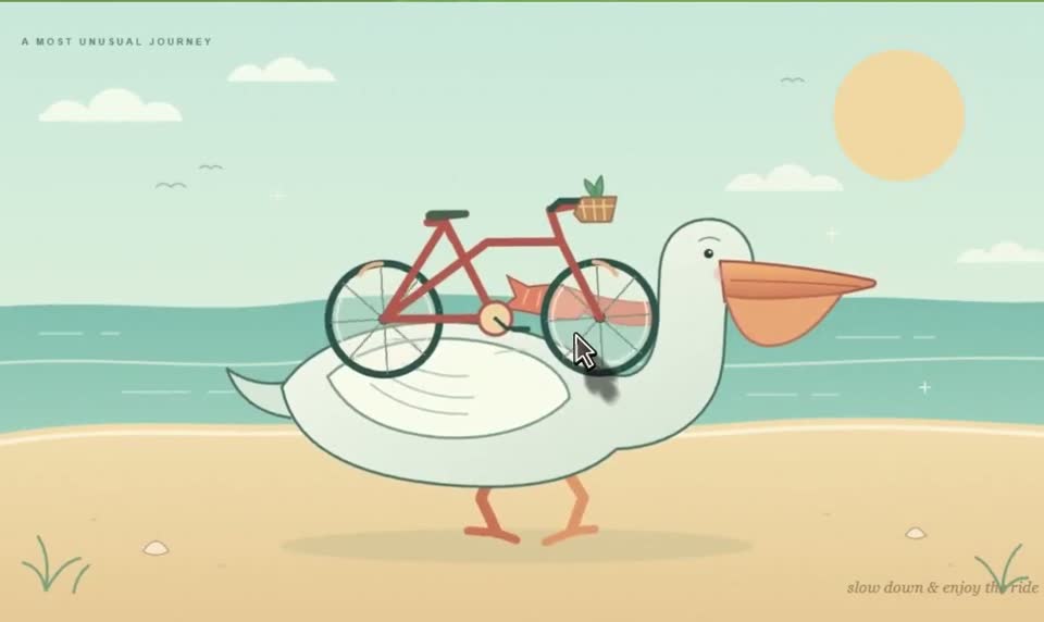 A bicycle riding a pelican · Archived still preview