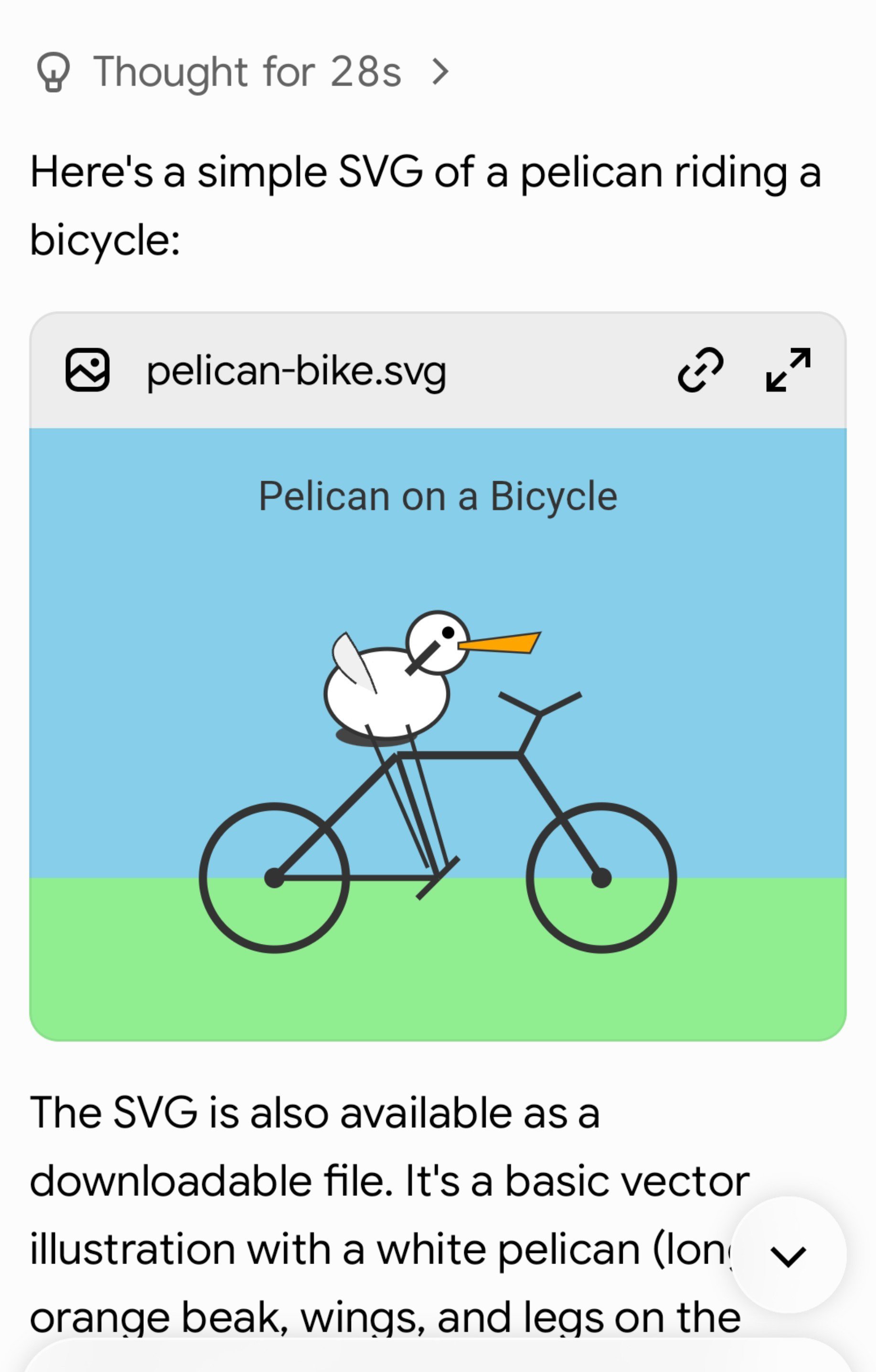 鹈鹕骑车的静态 SVG 预览 · 完整作者截图