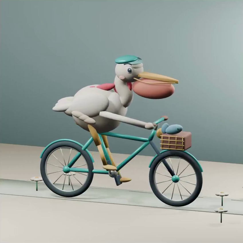 GPT-6 Sol · EvoLink Blender cycling animation · Frame from original media · 2.0 s