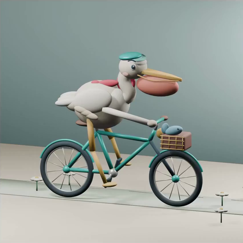 GPT-6 Sol · EvoLink Blender cycling animation · Frame from original media · 3.0 s