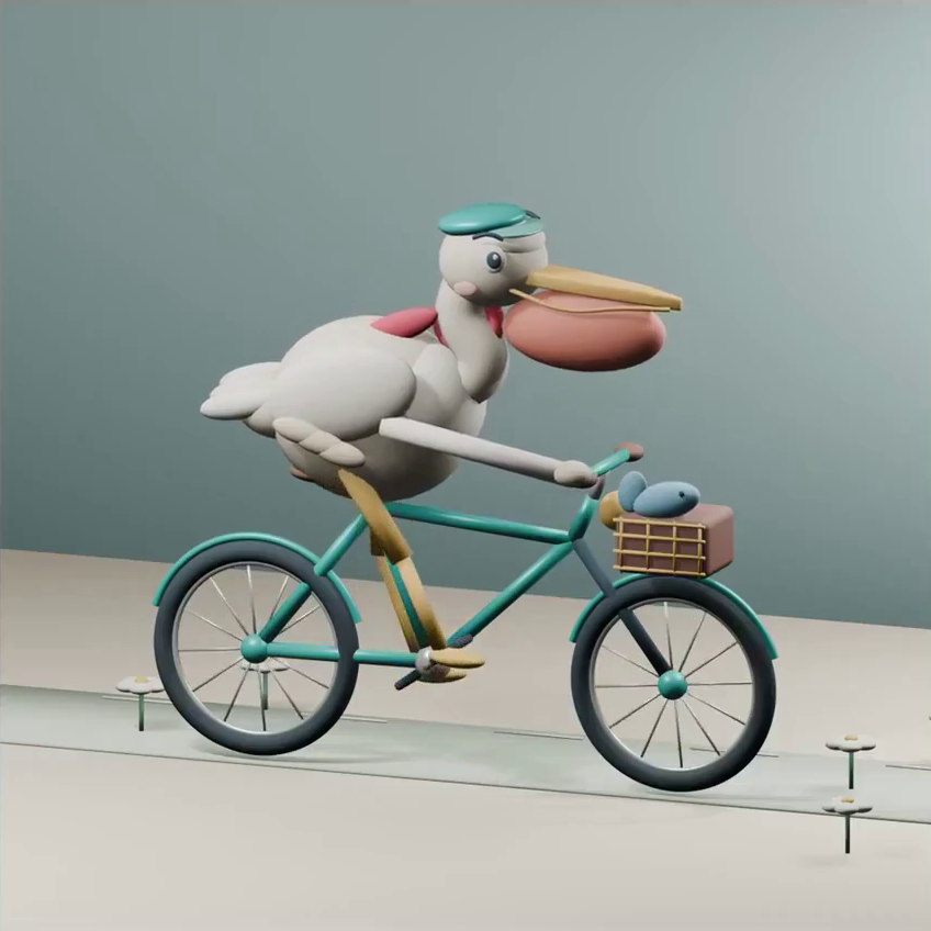 GPT-6 Sol · EvoLink Blender cycling animation · Frame from original media · 4.0 s
