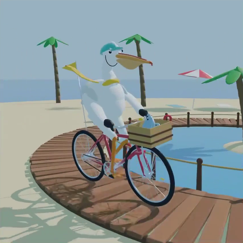 Opus 5.5 · EvoLink Blender cycling animation · Frame from original media · 2.0 s