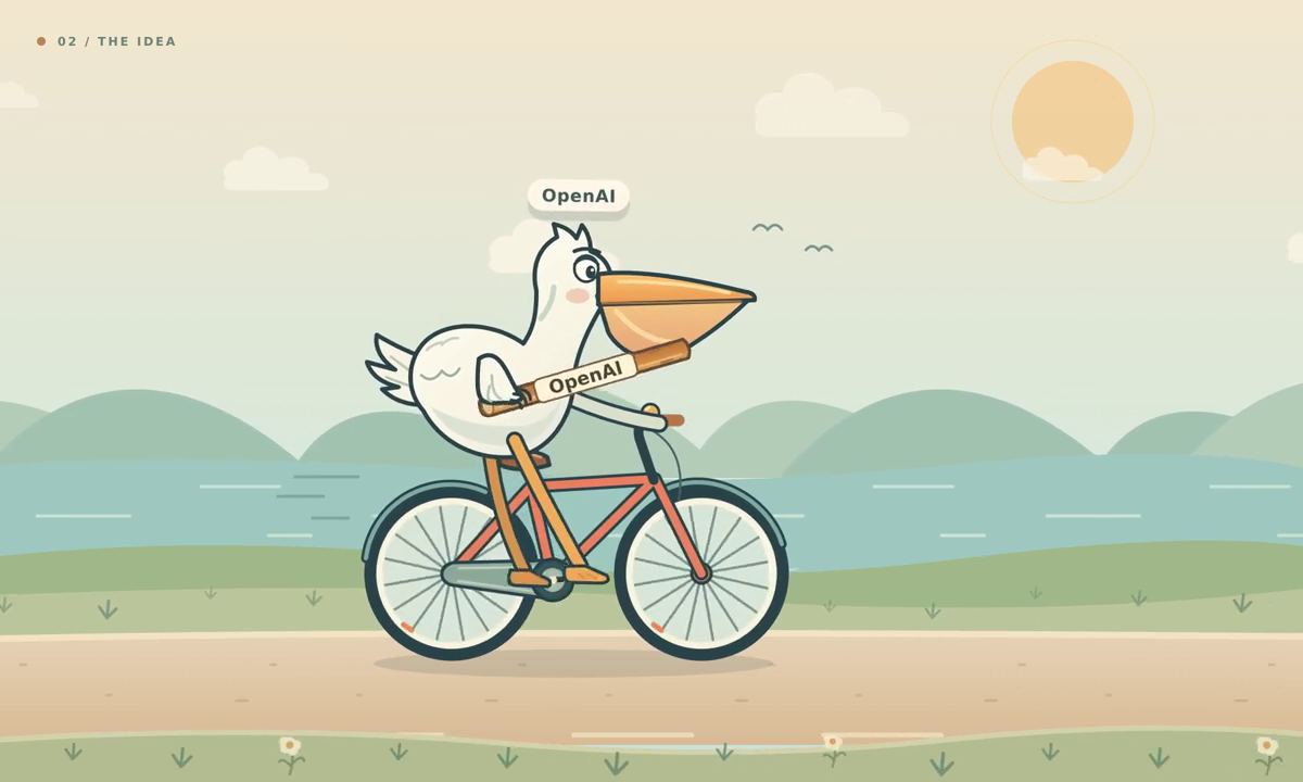 Astra · max stick-in-wheel pelican derivative animation · Frame from original media · 7.227 s