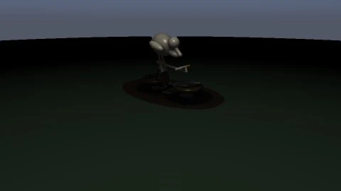 DeepSeek V4 Pro · A dimly lit SDF scene